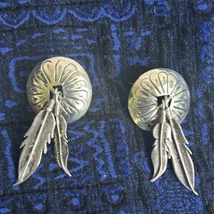Mint Sterling Silver Vintage Navajo Concha  Earrings